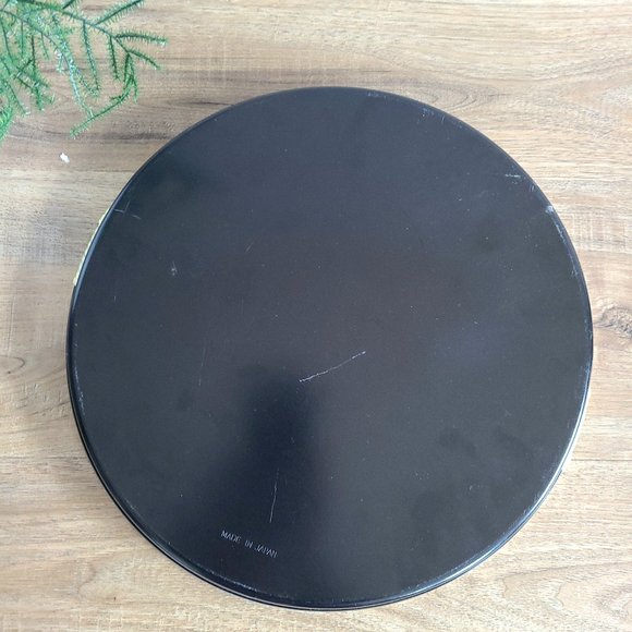 Round Gold Black White Red Colors Serving Tray. Art Deco Style. - Picture 6 of 7